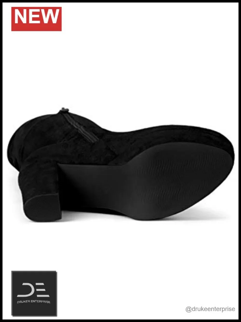 Women's Over Knee High Platform Block Heel Boots Faux Suede Thigh High Winter